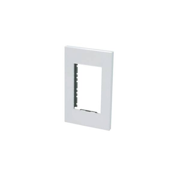 Placa 1 módulo 1/1, línea Premium, color blanco Surtek