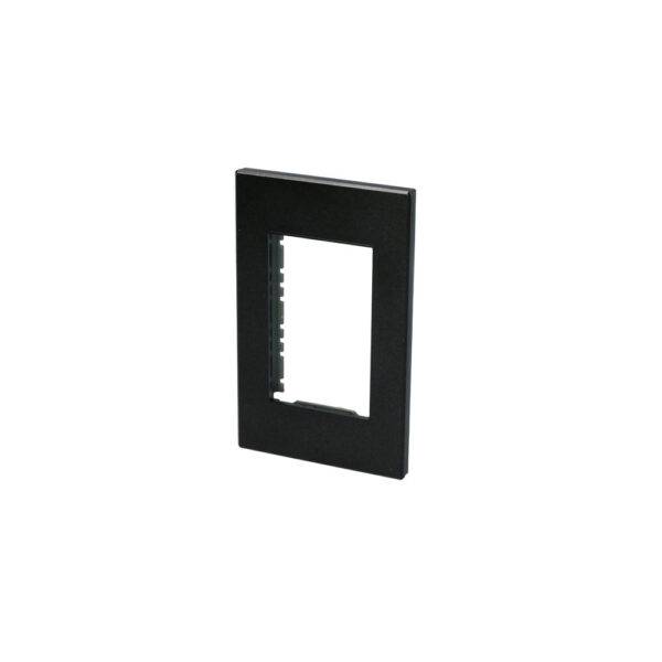 Placa 1 módulo 1/1, línea Premium, color negro Surtek