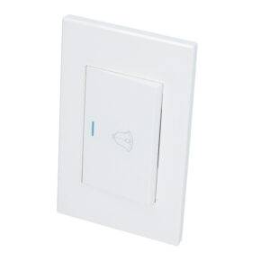P618B Placa para timbre 1/1, línea Premium, color blanco Surtek