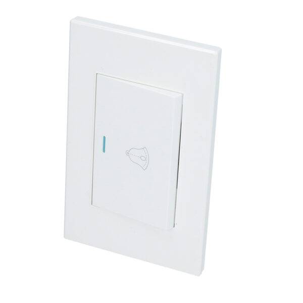 P618B Placa para timbre 1/1, línea Premium, color blanco Surtek