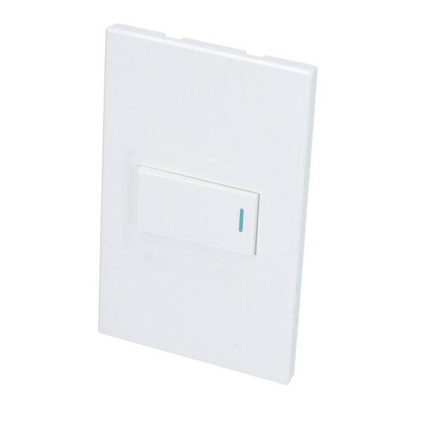 Placa 1 Interruptor 1/3, línea Premium, color blanco Surtek