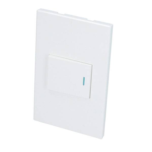Placa 1 Interruptor 1/2, 3 vias, línea Premium, color blanco Surtek
