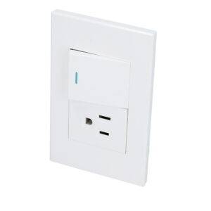 P624B Placa 1 Interruptor 1 contacto 1/2, línea Premium, color blanco Surtek