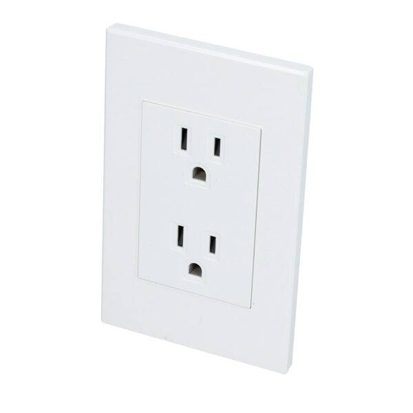 Placa contacto dúplex 1/1, línea Premium, color blanco Surtek