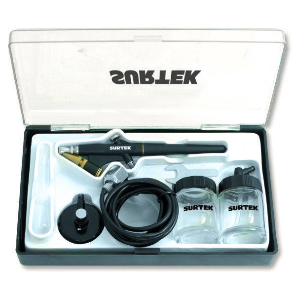 PA2 Juego de aerógrafo por succión capacidad 20 ml 35 PSI, 7 piezas Surtek