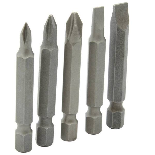Juego combinado de puntas phillips y planas de 2" hexágono de 1/4", 5 piezas en blíster Surtek