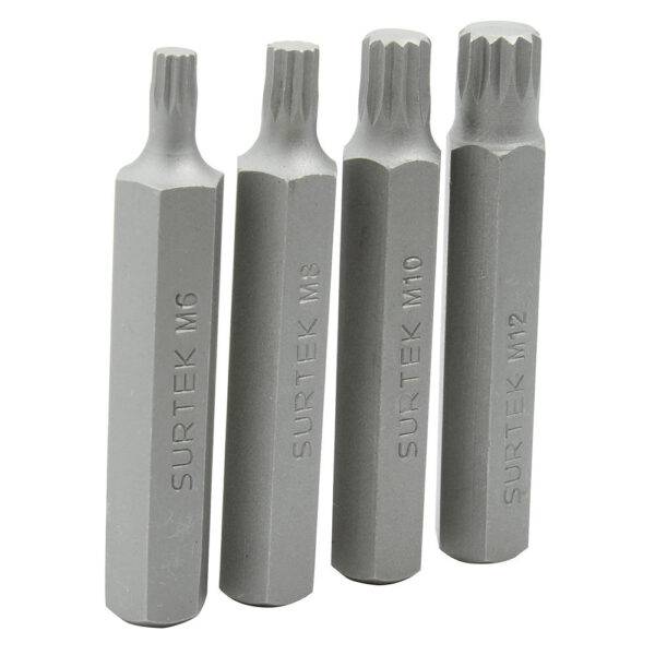 PFB4 Juego de puntas bristol hexágono de 1/4", 4 piezas Surtek