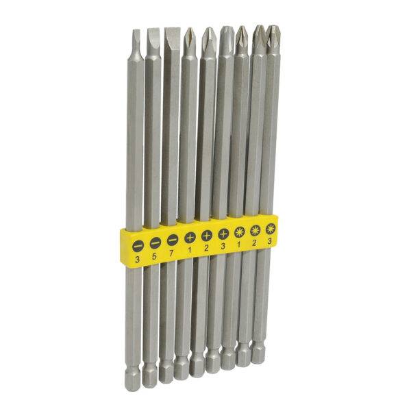 PFCL9 Juego combinado de puntas extra largas hexágono de 1/4", 9 piezas en blíster Surtek