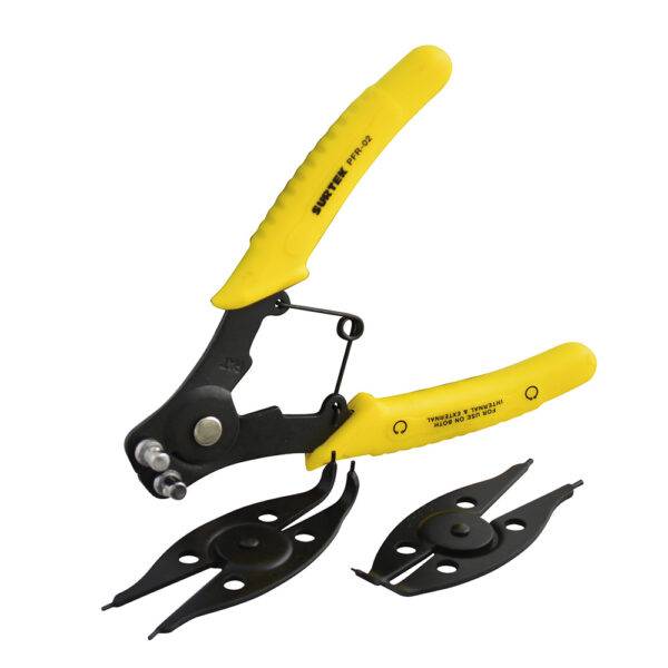 PFR02 Pinza para anillos de retención con cabeza intercambiable, 3 piezas Surtek