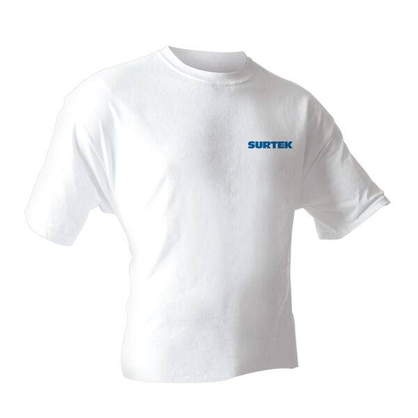 PLA100M Playera cuello redondo color blanco talla M Surtek