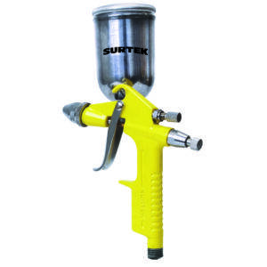 PPG4 Pistola mini para pintar terminados con alimentacion de gravedad, capacidad 125 ml, 72 PSI Surtek