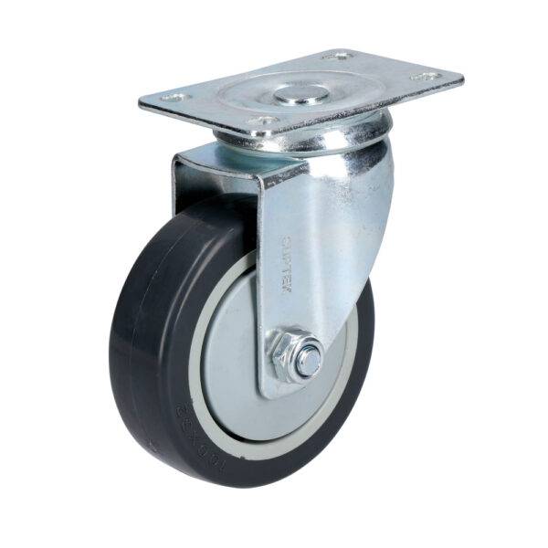 RG10G Rodaja de poliuretano negro giratoria 4" Surtek