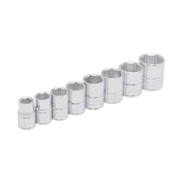 S02HS Juego de dados cuadro de 3/8", 6 puntas, en pulgadas, 8 piezas Urrea