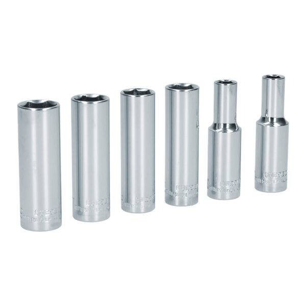 S11M Juego de dados largos cuadro de 1/2", 6 puntas, métricos, 6 piezas Surtek