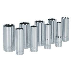 S12S Juego de dados largos cuadro de 3/8", 6 puntas, en pulgadas, 9 piezas Surtek