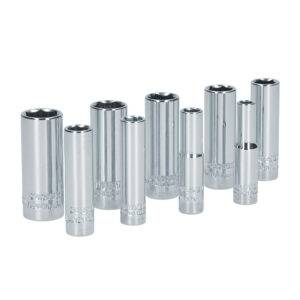 S13M Juego de dados largos cuadro de 1/4", 6 puntas, métricos, 9 piezas Surtek