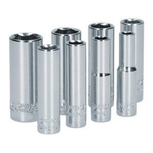S13S Juego de dados largos cuadro de 1/4", 6 puntas, en pulgadas, 8 piezas Surtek