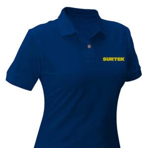 Playera tipo polo para dama color azul talla CH Surtek
