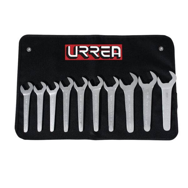 U3500AM Juego de llaves de servicio satinadas métricas, 10 piezas en estuche Urrea