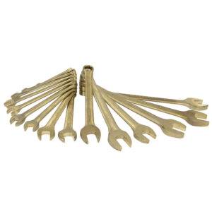 UH1200FM Juego de llaves combinadas de bronce-aluminio antichispa métricas, 12 puntas, 15 piezas Urrea