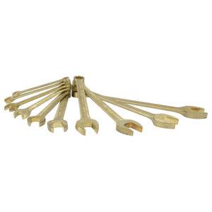 UH1200G Juego de llaves combinadas de bronce-aluminio antichispa en pulgadas, 12 puntas, 10 piezas Urrea