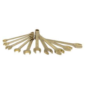 UH1200KM Juego de llaves combinadas de bronce-aluminio antichispa métricas, 12 puntas, 10 piezas Urrea