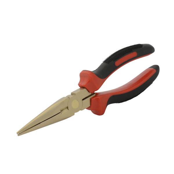 UH2292 Pinza de bronce-aluminio antichispa con mango bimaterial de 8", punta larga Urrea