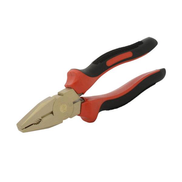 UH268 Pinza de bronce-aluminio antichispa con mango bimaterial de 8", para electricista Urrea