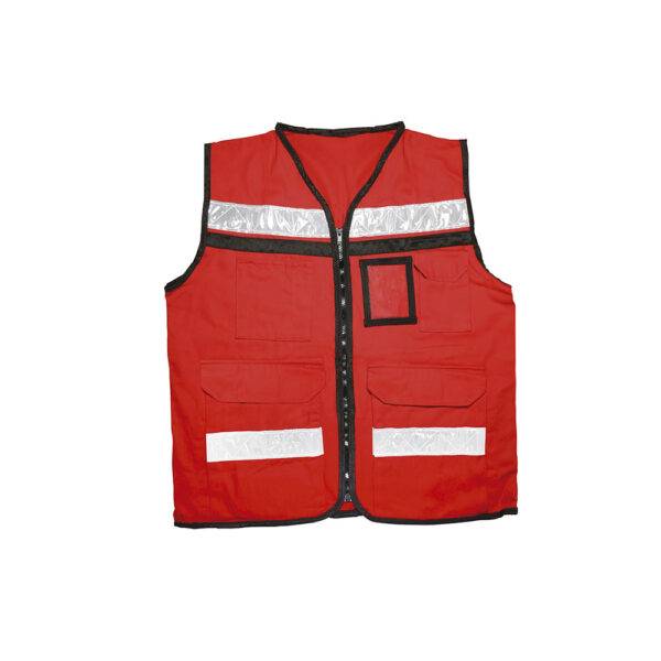 USCH11 Chaleco de seguridad tipo supervisor cerrado con reflejante rojo M Urrea