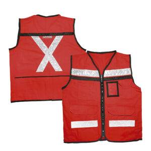 Chaleco de seguridad tipo supervisor cerrado con reflejante rojo EEG Urrea