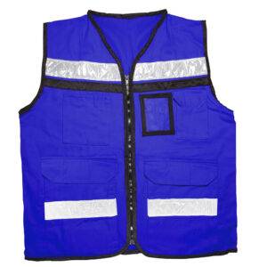 USCH22 Chaleco de seguridad tipo supervisor cerrado con reflejante azul G Urrea