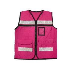 Chaleco de seguridad tipo supervisor cerrado con reflejante rosa CH Urrea