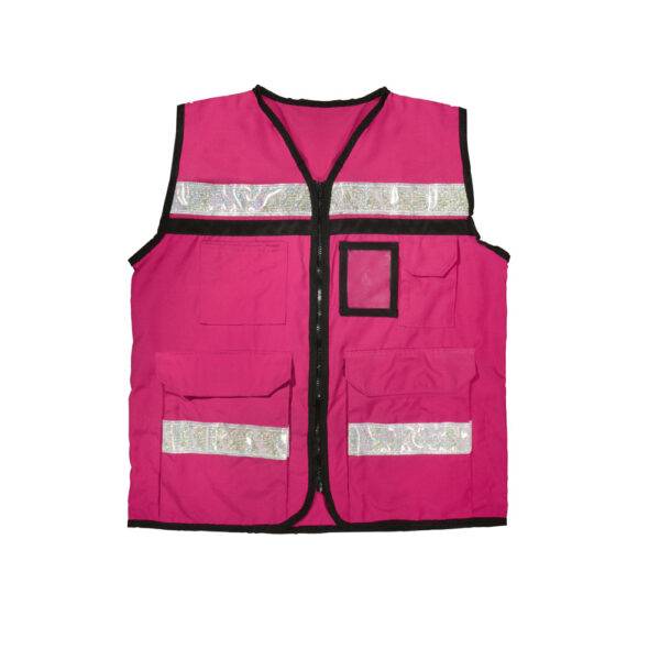 USCH81 Chaleco de seguridad tipo supervisor cerrado con reflejante rosa CH Urrea