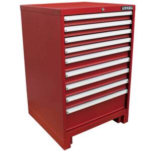 X28F9 Gabinete fijo con 9 gavetas color rojo serie X 28" Urrea