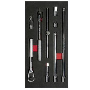 ch105 Juego de accesorios cuadro de 3/8" 9 piezas, CH105-C Urrea