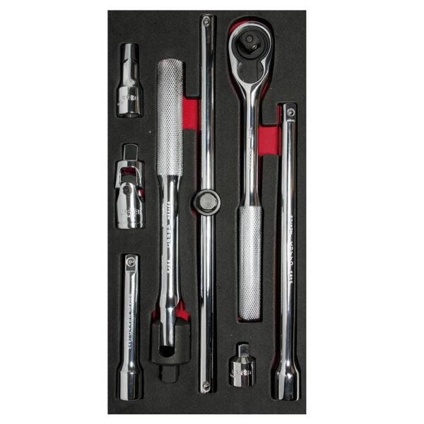 Juego de accesorios cuadro 1/2" 8 piezas, CH109-C Urrea