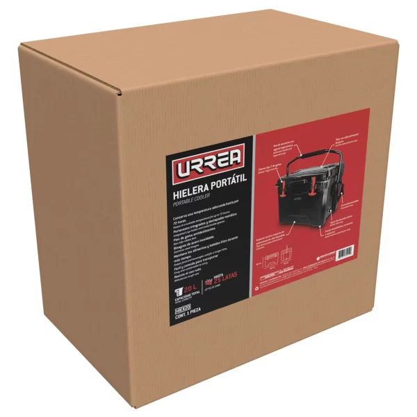 HIEX20_e Hielera negra portatil 20lt 55 cm x 40 cm x 34.5 cm Urrea