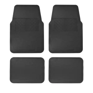 TA4NF Juego de tapetes para auto, 4 piezas, color negro Foy