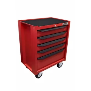 Gabinete móvil con 5 gavetas color rojo y negro 27" serie IN Urrea