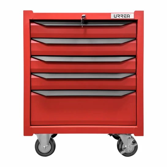 IN27M5_f Gabinete móvil con 5 gavetas color rojo y negro 27" serie IN Urrea